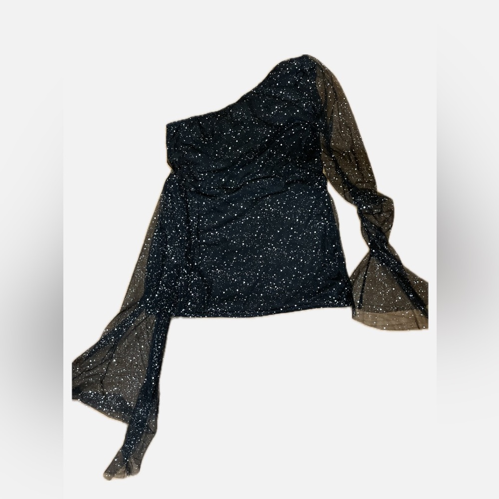 SHEIN One shoulder mesh dress